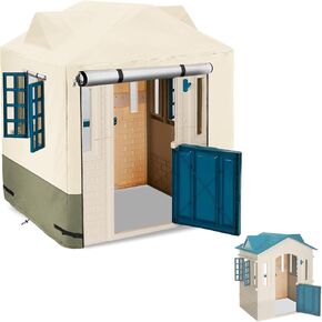 Outdoor Kids Playhouse Cover,Waterproof Cover for Little Tikes Cape Cottage Playhouse And Other Brands Kids' Playhouse of The Same Size (Black-43" W x 35" D x 48" H)