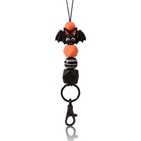 Lantintop Lanyards for Id Badges Silicone Bat Lanyards Key Chain Holder for Women （Black Bat）