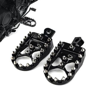DREAMIZER Wide Foot Pegs for Motorcycle,Black CNC MX Chopper Bobber Style Motorcycle Footpegs 360° Roating Front Rear Footrest Compatible with Harley Dyna Sportster Iron 883 and More