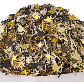 PAPER FAIR 1 LB Iridescent Rainbow Easter Grass Crinkle Cut Paper, Raffia Tissue Paper Filler Shred Strand Craft Bedding Cushion, Anniversary, Christmas, Birthday for Gift Basket Boxes