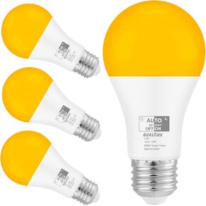 Qualilux Dusk to Dawn Edison Light Bulbs ST58(ST19), Vintage Amber Glass, Warm Light, 60W Equivalent, Automatic On/Off Light Sensing LED Filament Bulb Outdoor, 6.5W 700LM, E26, 2-Pack, HQ-H027