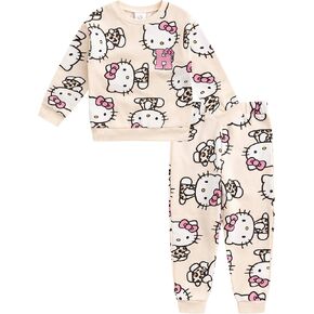 Hello Kitty Girls Fleece Sweatshirt and Pants Set for Big Kids
