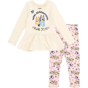 Bluey Girls T-Shirt and Leggings Outfit Set Toddler to Big Kid Sizes (2T - 10-12)