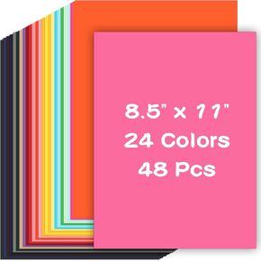 Colored Cardstock 48 Sheets, Assorted Colors A4 Size Cardstock Paper 8.5" x 11, 200GSM 75 lb Colored Card Stock for Card Making, Craft, Scrapbooking, Party Decors, Kids School Supplies