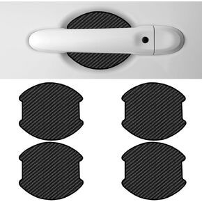 Car Door Handle Protector, 4Pcs TPU Carbon Fiber Anti-Scratches Protectors, Universal Car Door Handle Cup Paint Guard Protective Films, Self-Adhesive & Non-Marking(Small)