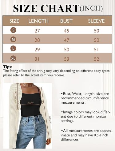 AURUZA Cropped Cardigan Shrugs for Women Bolero Open Front Crop Sweater Long Sleeve Cardigan Fall Outfits Knit Tops Clothes in Kuwait