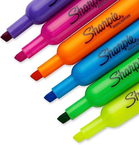SHARPIE Tank Style highlighters, Assorted Ink Colors, Chisel tip, Assorted Barrel Colors, 12/Pack in Saudi Arabia