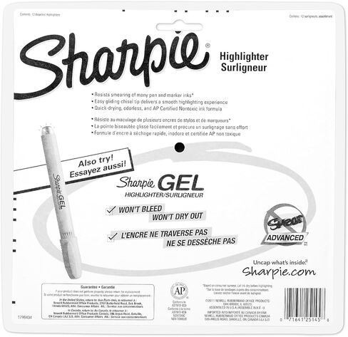SHARPIE Tank Style highlighters, Assorted Ink Colors, Chisel tip, Assorted Barrel Colors, 12/Pack in Saudi Arabia
