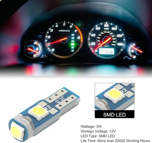 Bright White T5 2721 37 70 286 Wedge PC74 PC37 74 Led Bulb Dash Lights with Twist Lock Socket for Instrument Panel Gauge Light Kits Cluster Shift Indicator Bulbs Pack of 20 in Kuwait