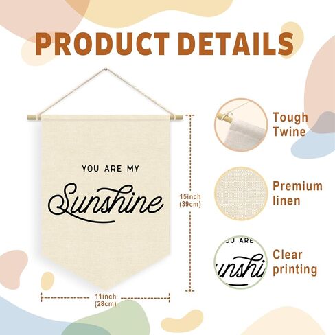 لافتة معلقة على الحائط من You Are My Sunshine، ديكور غرفة الأطفال، لافتة علم راية عصرية لتزيين الحائط لغرف الأطفال والفصول الدراسية in Saudi Arabia