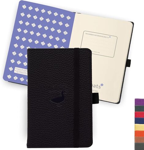 Wildlife A6 Grid Pocket Notebook - PU Leather Hardcover Small Journal for Work, Travel - Pocket, Elastic Closure, Pen Holder, Bookmark in Saudi Arabia