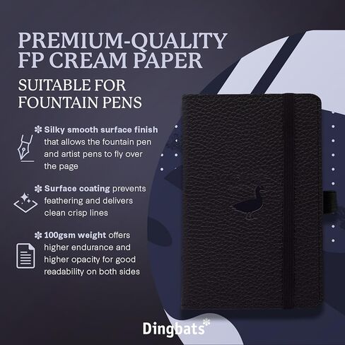 Wildlife A6 Grid Pocket Notebook - PU Leather Hardcover Small Journal for Work, Travel - Pocket, Elastic Closure, Pen Holder, Bookmark in Saudi Arabia