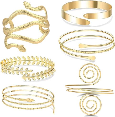 Gold Arm Cuff Upper Arm Band Cuff Bracelet Bangle for Women Adjustable Armband Greek Arm Cuff Goddess Jewelry Set in Saudi Arabia