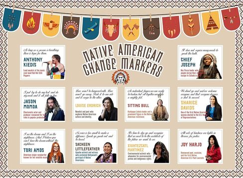Native American Heritage Month Bulletin Board Kit, American Indian History Month Leaders Bulletin Board Native American Classroom Decorations in Kuwait
