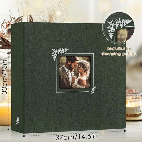 Lanpn Scrapbook Photo Album 12x12, Linen Window Design Cover Top Load 3 Ring Folder Binder Photobook Photo Book 12 x 12 inch with 30 Plastic Sleeves 60 Pages Beige in Saudi Arabia
