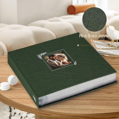 Lanpn Scrapbook Photo Album 12x12, Linen Window Design Cover Top Load 3 Ring Folder Binder Photobook Photo Book 12 x 12 inch with 30 Plastic Sleeves 60 Pages Beige in Saudi Arabia