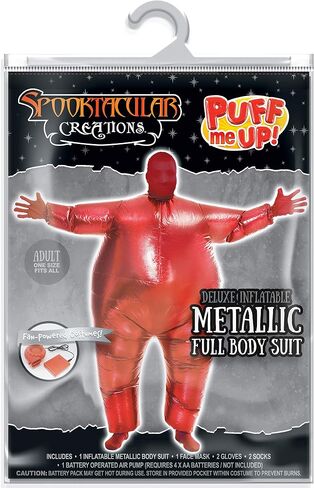 أزياء Spooktacular Creations القابلة للنفخ لكامل الجسم بدلة الهالوين مقاس البالغين - أحمر لامع معدني in Saudi Arabia
