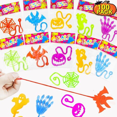 Halloween Sticky Hands Toys Gifts for Kids 20 PCS, Halloween Treats Non Candy Basket Goodie Bag Stuffer Fillers Party Favors Prizes for Toddlers, Halloween Trick or Treat Toys for Boys Girls in Saudi Arabia