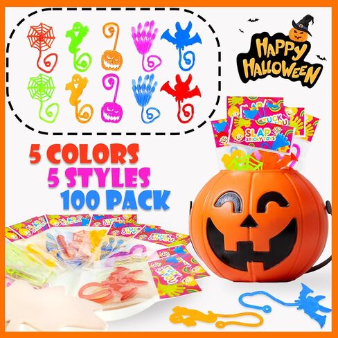 Halloween Sticky Hands Toys Gifts for Kids 20 PCS, Halloween Treats Non Candy Basket Goodie Bag Stuffer Fillers Party Favors Prizes for Toddlers, Halloween Trick or Treat Toys for Boys Girls in Saudi Arabia