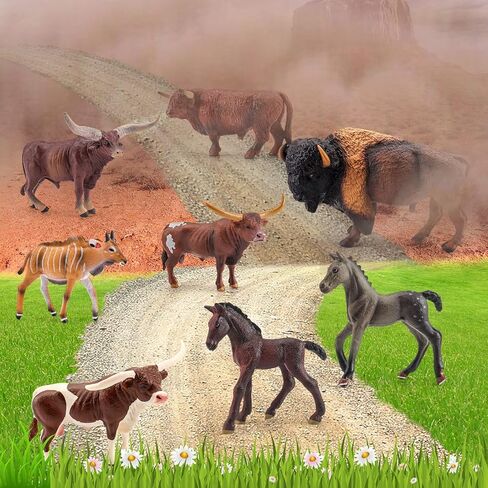 LC JoyCre Cows Figure Toys 15PCS Calves Figurines Set for Toddlers Realistic Holstein Cow Figures for Kids Simmental Cows Swiss Calf Highland Calf Figurine Birthday Cake Topper in Saudi Arabia