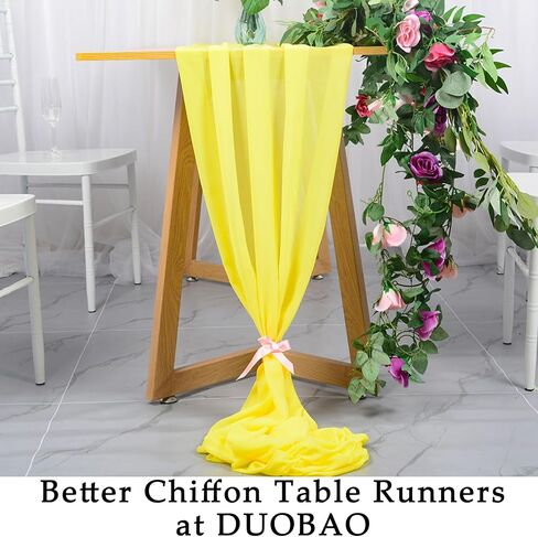 DUOBAO Burgundy Chiffon Table Runner 29''x120'' Sheer Wedding Table Runner Beaded Table Runner Chiffon Draping Party Table Runner in Saudi Arabia