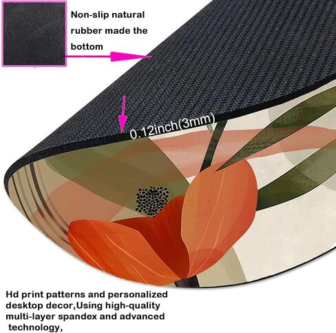 Mouse Pad, Abstract Art Personalized Design, Washable Round Mouse Pads for Office Laptops, Non-Slip Rubber Base for Computer Desk Wireless Mouse (Abstract Flower, Round) in Saudi Arabia