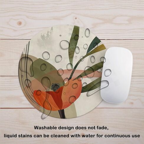 Mouse Pad, Abstract Art Personalized Design, Washable Round Mouse Pads for Office Laptops, Non-Slip Rubber Base for Computer Desk Wireless Mouse (Abstract Flower, Round) in Saudi Arabia
