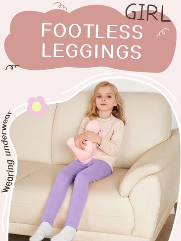 5 Pack Girls Leggings Cotton Leggings for Girls Tights Pants for Kids Toddler Stretchy Full Length Multipack Pull On in Kuwait