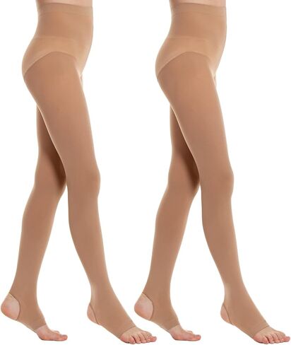 MANZI 2 Pairs Girl's Stirrup Dance Tights Convertible Transition Todder Ballet Tights 40D in Kuwait