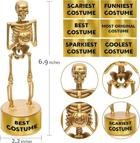 6 جوائز هيكل عظمي لأفضل أزياء الهالوين، وجوائز هدايا لحفلات جمجمة الهالوين، ومستلزمات حفلات الهالوين، وجوائز ألعاب العظام الذهبية، وكأس حدث مسابقة الأزياء، ومكافآت الفصول المدرسية للأطفال (أ) in Kuwait