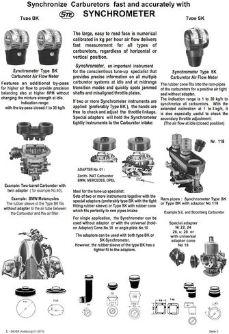 STE Schleyer Genuine German Carburettor Carb Balancer - DCOE DHLA Dellorto DCNF IDF Weber SK BK (Model SK) in Saudi Arabia