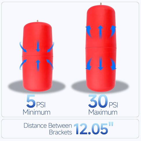 طقم تعليق هوائي 60818 مناسب لسيارات رام 1500 و1500 بيك اب الكلاسيكية 2009-2022 طقم زنبرك مساعد الهواء الخلفي، ما يصل إلى 7500 رطل من سعة تسوية الحمل in Kuwait