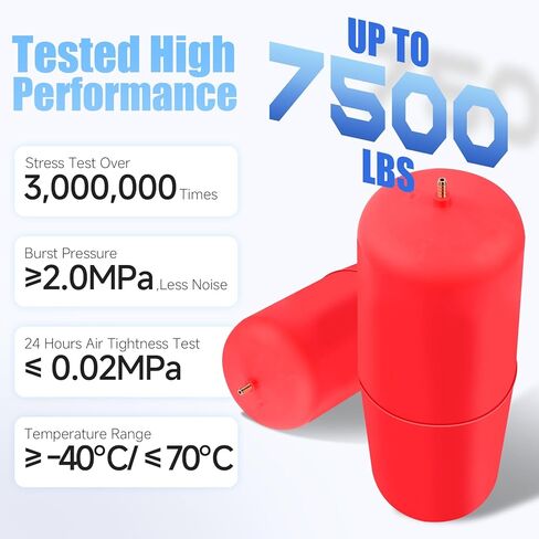 طقم تعليق هوائي 60818 مناسب لسيارات رام 1500 و1500 بيك اب الكلاسيكية 2009-2022 طقم زنبرك مساعد الهواء الخلفي، ما يصل إلى 7500 رطل من سعة تسوية الحمل in Kuwait