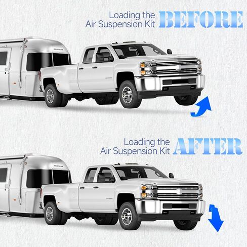 طقم تعليق هوائي 60818 مناسب لسيارات رام 1500 و1500 بيك اب الكلاسيكية 2009-2022 طقم زنبرك مساعد الهواء الخلفي، ما يصل إلى 7500 رطل من سعة تسوية الحمل in Kuwait