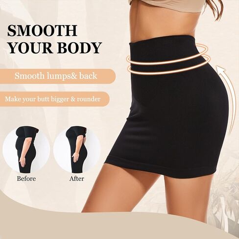 Half Slips Shapewear Slips for Under Dresses Body Shaper Slip Skirt for Women Shapewear Dress With Built In Thong in Kuwait