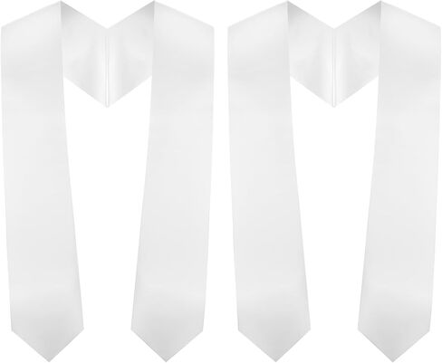 2 PCS 30" Graduation Stole Unisex White Plain Sublimation Stoles Blanks Graduation Sash 2024 Honor Stole for School/Church Ceremony in Saudi Arabia