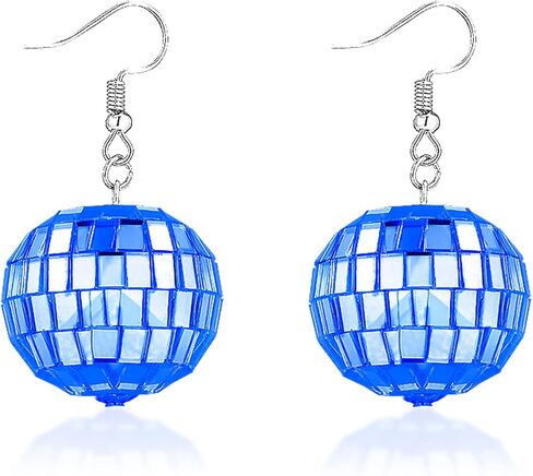 YANCHUN ديسكو الكرة القرط مجموعة مرآة الكرة قلادة 70S ديسكو الزي امرأة زي الملحقات للفتيات in Kuwait