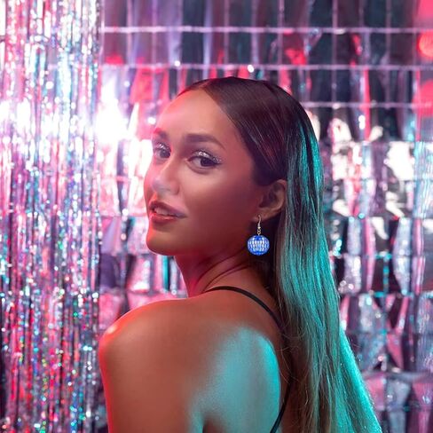 YANCHUN ديسكو الكرة القرط مجموعة مرآة الكرة قلادة 70S ديسكو الزي امرأة زي الملحقات للفتيات in Kuwait