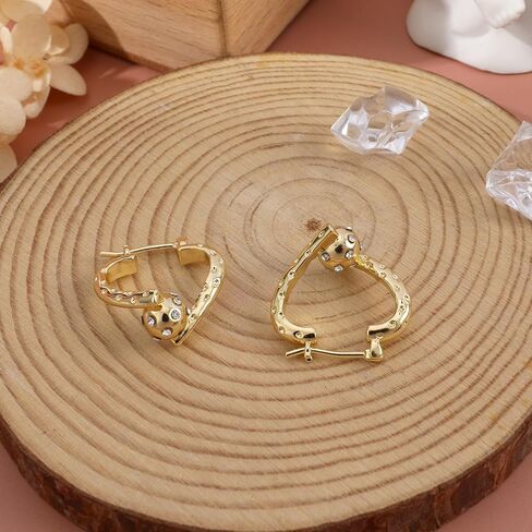 Gold Huggie Hoop Earrings for Women, Gold Plated Sun Moon Star Hoop Dangle Earrings, Huggies Hoop Hypoallergenic Earrings Dainty Jewelry for Wife Anniversary Birthday Wedding Gift for Her in Kuwait