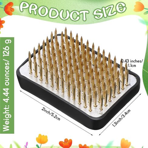 4 قطع من ضفادع الزهور، حامل زهور نحاسي مستطيل، مزهرية إيكيبانا اليابانية، ضفادع الزهور، منظم الزهور، دبوس أدوات ثابتة لترتيب الزهور، حرف يدوية منزلية، 2 × 1.3 بوصة in Kuwait