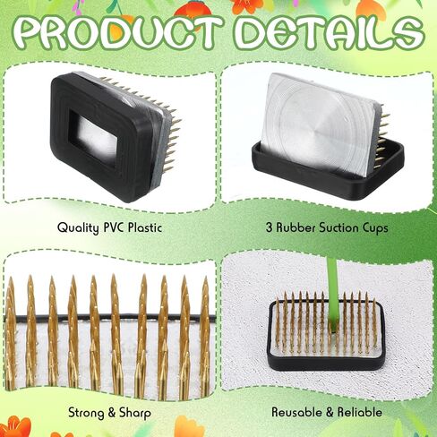 4 قطع من ضفادع الزهور، حامل زهور نحاسي مستطيل، مزهرية إيكيبانا اليابانية، ضفادع الزهور، منظم الزهور، دبوس أدوات ثابتة لترتيب الزهور، حرف يدوية منزلية، 2 × 1.3 بوصة in Kuwait