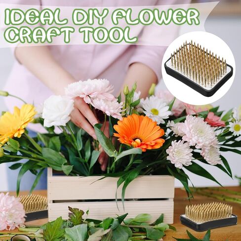 4 قطع من ضفادع الزهور، حامل زهور نحاسي مستطيل، مزهرية إيكيبانا اليابانية، ضفادع الزهور، منظم الزهور، دبوس أدوات ثابتة لترتيب الزهور، حرف يدوية منزلية، 2 × 1.3 بوصة in Kuwait