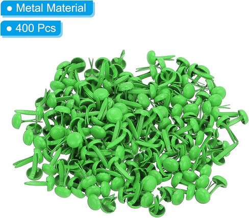 PATIKIL 400 PCS Paper Brass Fasteners Split Pins Pastel Mini Metal Brads Round Head Plated Fastener for Craft Art Scrapbooking DIY Supplies, Green, 5 x 9 mm in Saudi Arabia