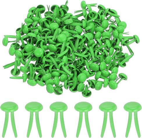 PATIKIL 400 PCS Paper Brass Fasteners Split Pins Pastel Mini Metal Brads Round Head Plated Fastener for Craft Art Scrapbooking DIY Supplies, Green, 5 x 9 mm in Saudi Arabia