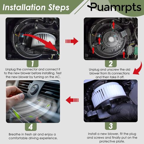 محرك منفاخ تيار متردد متوافق مع - مركبات هوندا - أكورد 2003-2007، أوديسي 2005-2010، ريدجلاين 2006-2014 - استبدال # 79310SDCA01، 75735، 700003 in Kuwait
