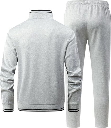 Men's 2 Pieces Athletic Tracksuit Full-Zip Workout Sweatsuit with Active Jackets and Pants in Saudi Arabia