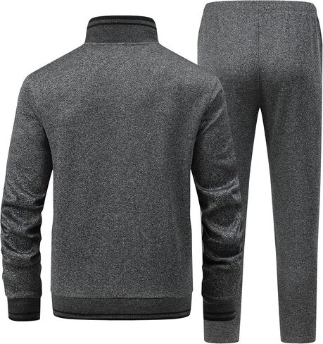 Men's 2 Pieces Athletic Tracksuit Full-Zip Workout Sweatsuit with Active Jackets and Pants in Saudi Arabia