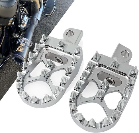 DREAMIZER Wide Foot Pegs for Motorcycle,Black CNC MX Chopper Bobber Style Motorcycle Footpegs 360° Roating Front Rear Footrest Compatible with Harley Dyna Sportster Iron 883 and More in Saudi Arabia