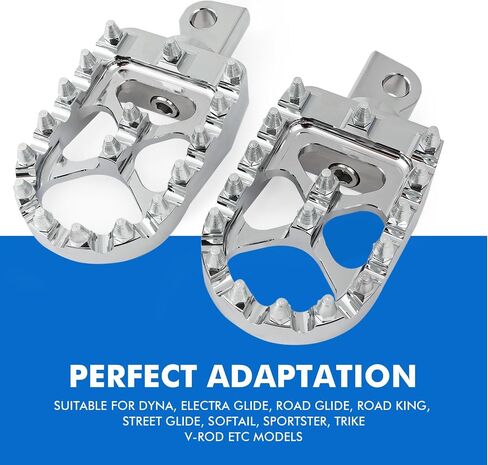 DREAMIZER Wide Foot Pegs for Motorcycle,Black CNC MX Chopper Bobber Style Motorcycle Footpegs 360° Roating Front Rear Footrest Compatible with Harley Dyna Sportster Iron 883 and More in Saudi Arabia