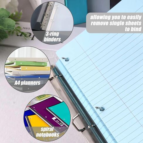 HIBOX 100 Sheets Lined Loose Leaf Paper, Pink 3 Holes Ruled Binder Refill Paper Filler Paper for Women Girls Writing Work Meeting Note Taking in Saudi Arabia